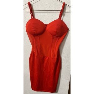 Red mini dress